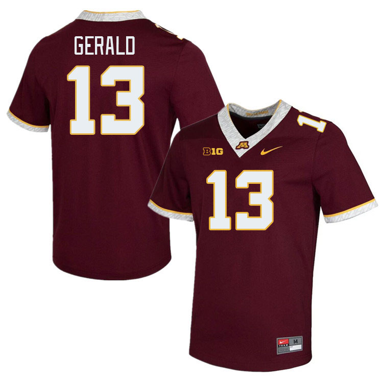 Men #13 Mike Gerald Minnesota Golden Gophers College Football Jerseys Stitched-Maroon